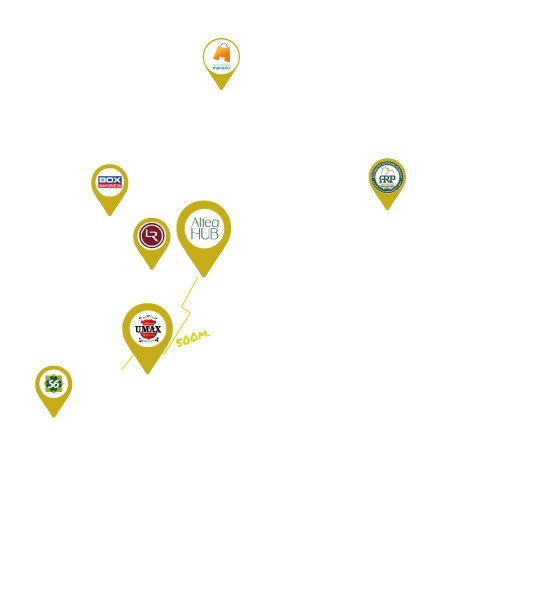 Mapa de localização do Altea Hub